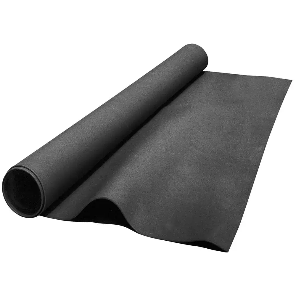 Durable MLV black rolled felt material for crafting or insulation purposes.