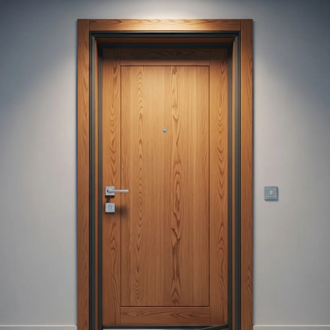 Premium soundproof wooden door with acoustic seals in Abu Dhabi