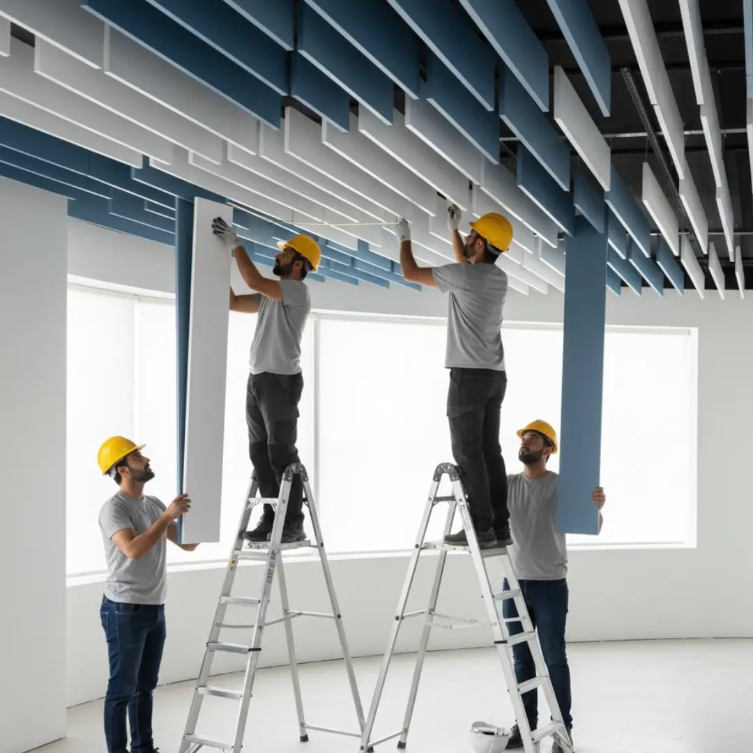 Acoustic Ceiling Baffles Installation
